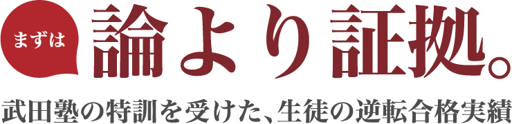 論より証拠。武田塾の特訓を受けた、生徒の逆転合格実績